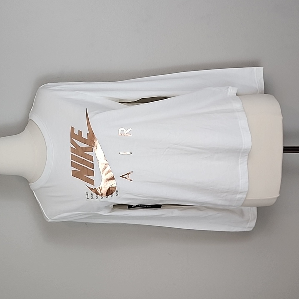 NWT Nike Air Rose Gold Print White Long Sleeve Tee